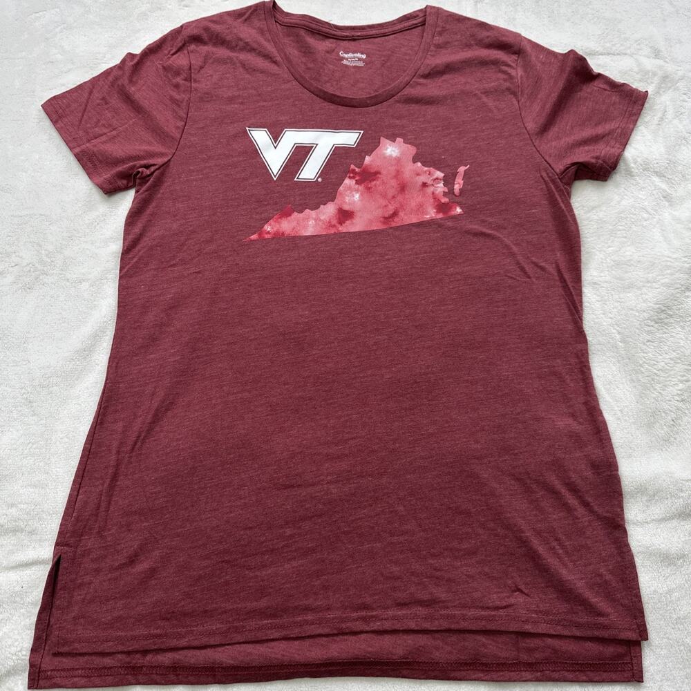 Virginia Tech T Shirt‎ Hokies Womens Size Medium Maroon Captivating Super Soft